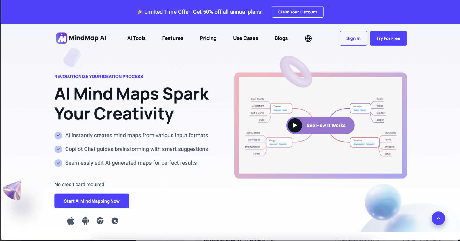 MindMap AI interface and professional features