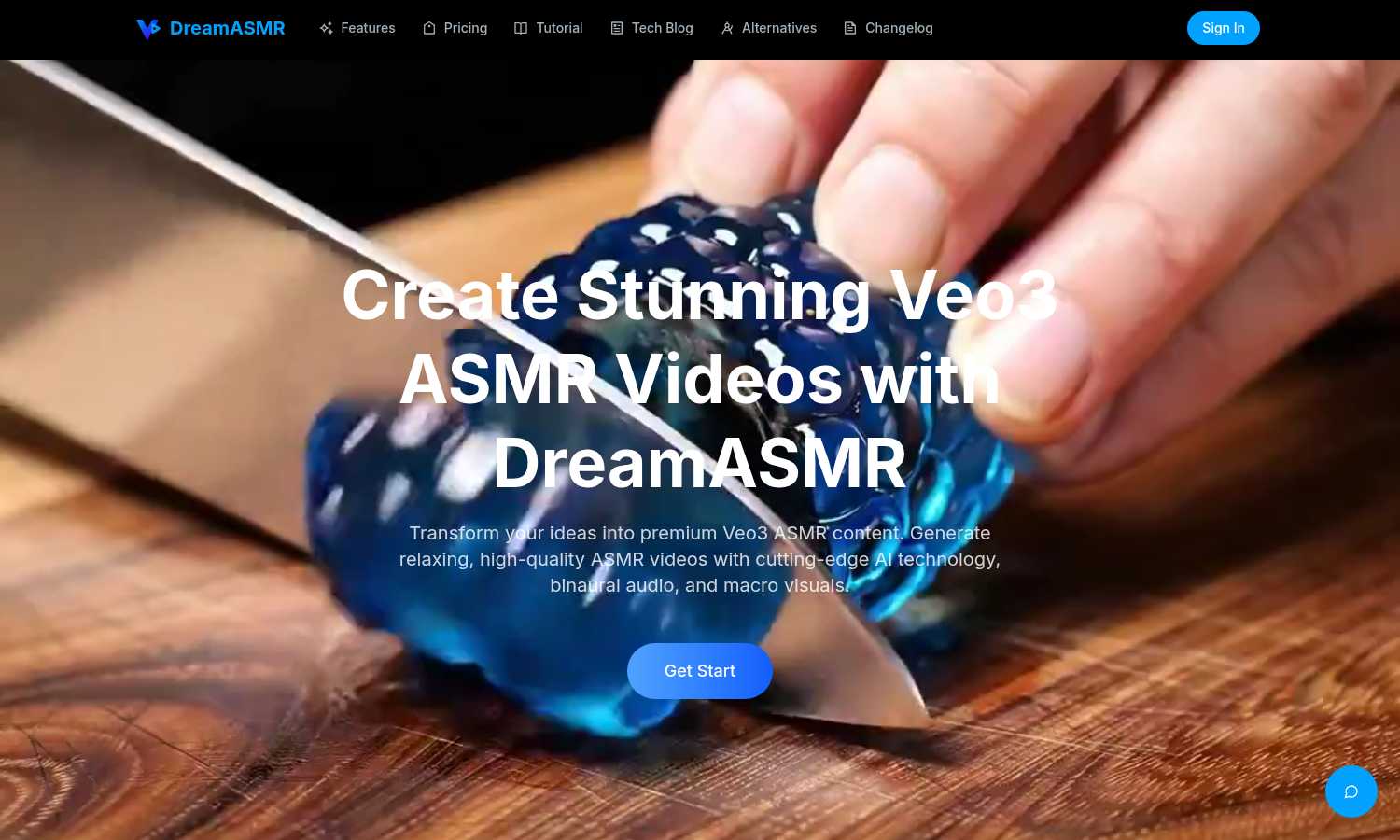 DreamASMR interface and professional features