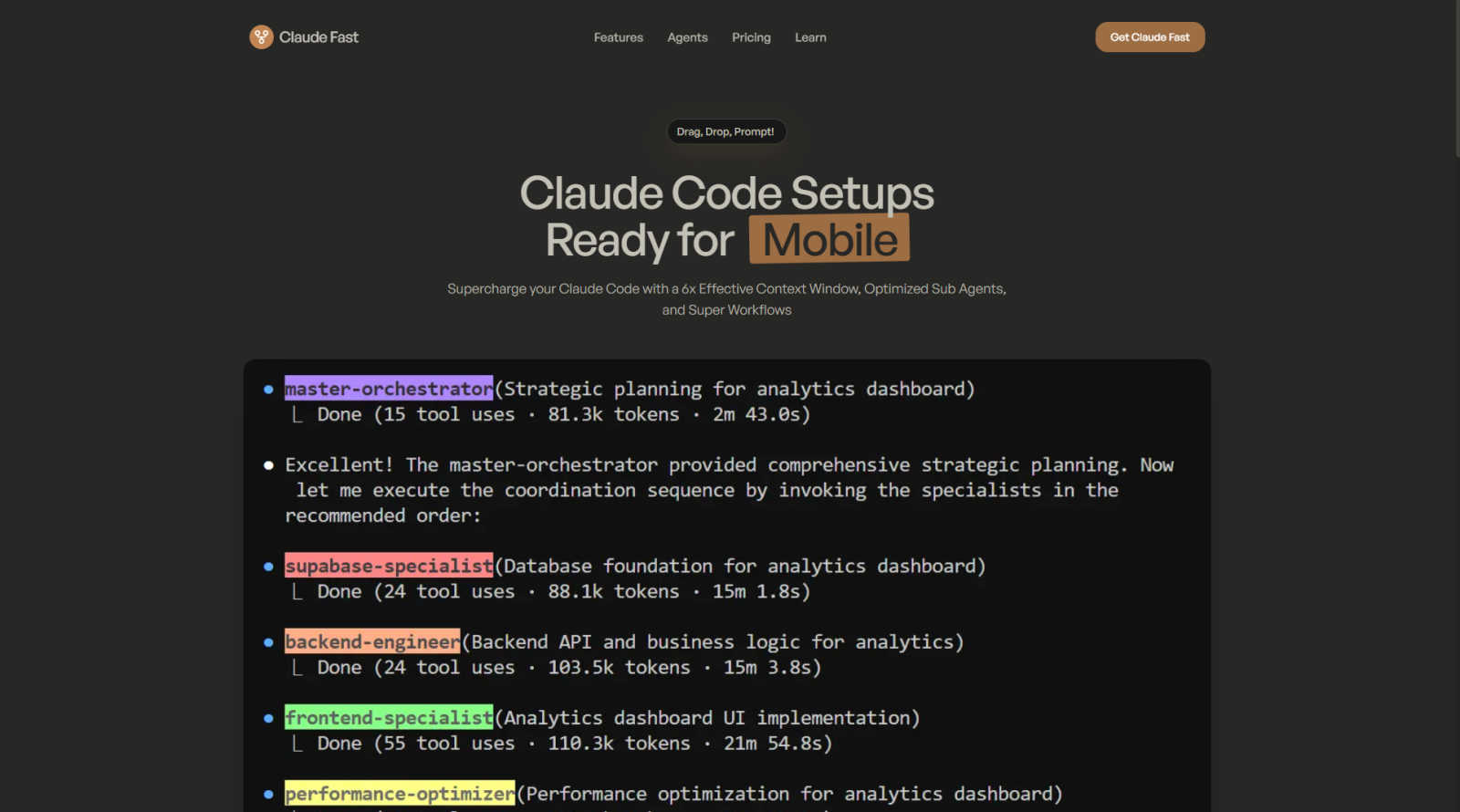 Claude Fast interface and professional features