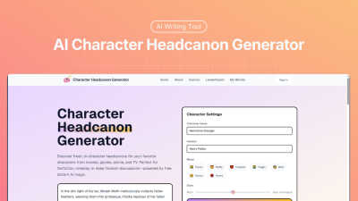 AI Character Headcanon Generator - aiheadcanon.com - product for productivity