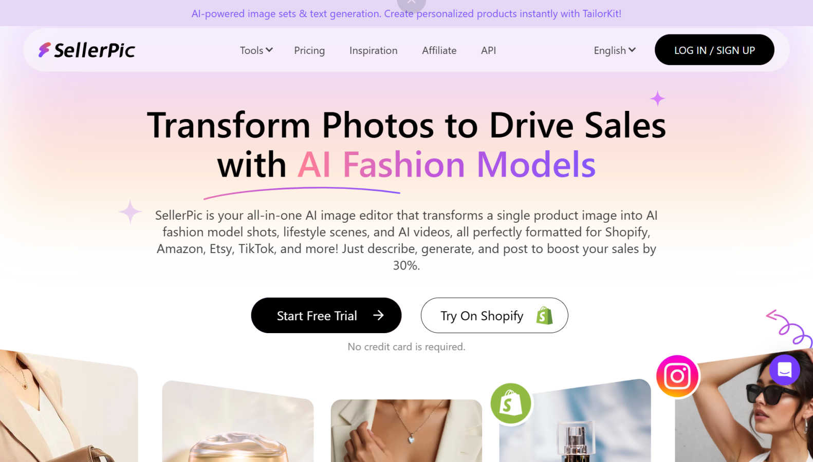 Seller Pic interface and professional features