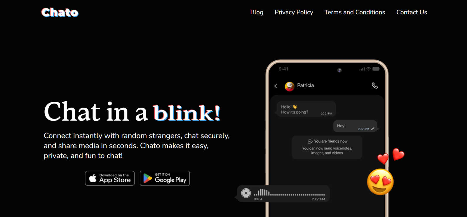 Chato - Quick Chat & Connect  interface and professional features