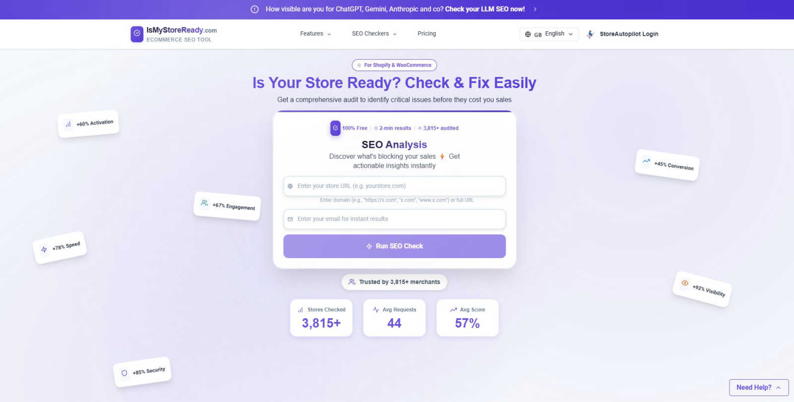 IsMyStoreReady.com interface and professional features