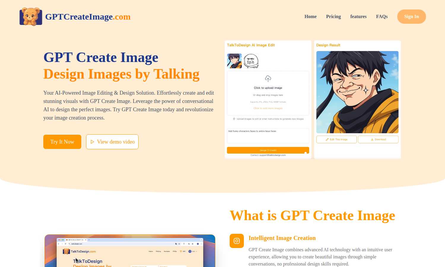 GPT Create Image interface and professional features