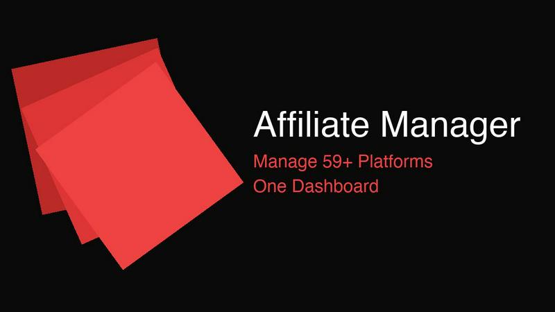 Affiliate Manager US application interface and features