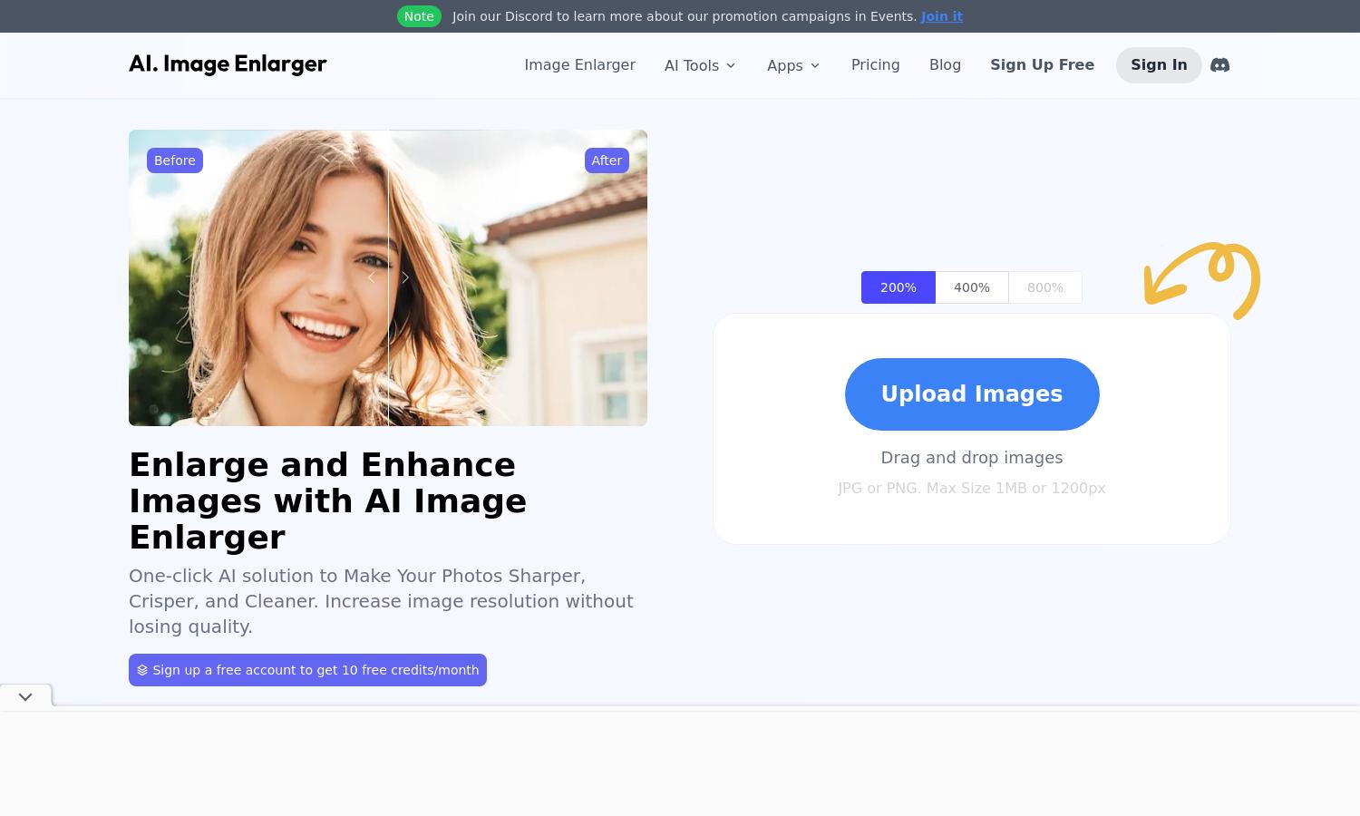 AI Image Enlarger Website