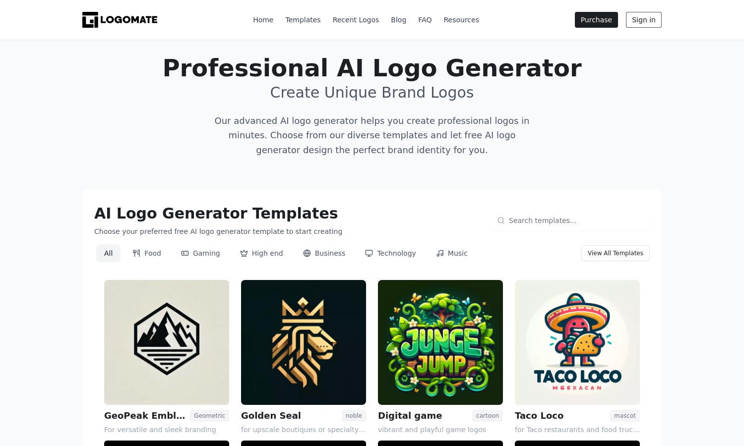 AI Logo Generator Website