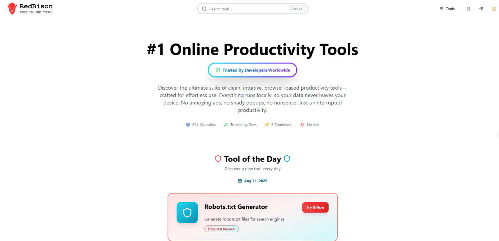 RedBison interface and professional features