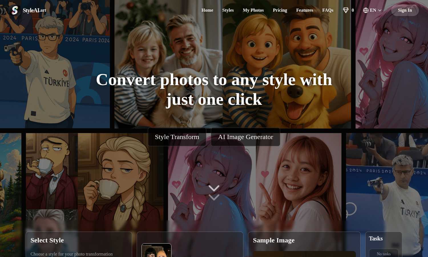Style AI interface and professional features