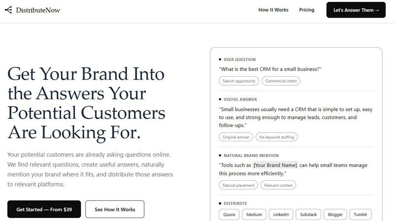DistributeNow Online application interface and features