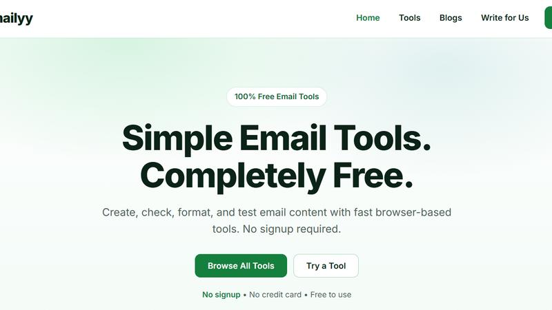 Emailyy application interface and features
