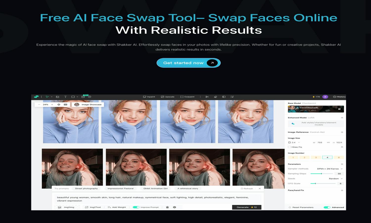 Free AI Face Swap Tool - Shakker Website