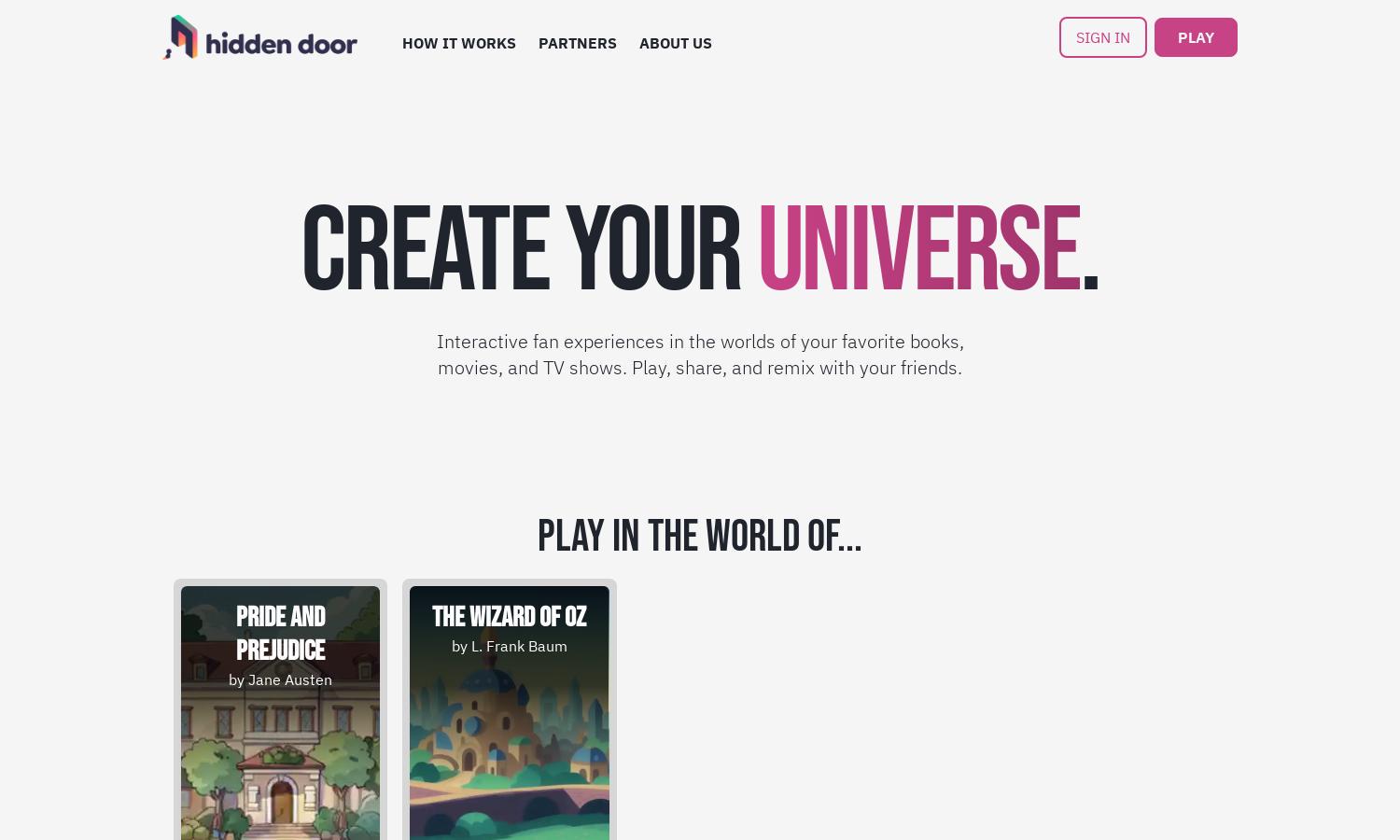 Hidden Door Website