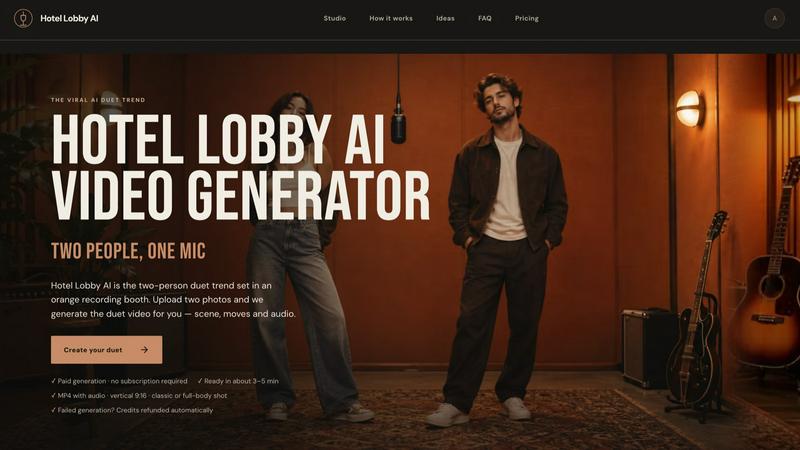 Hotel Lobby AI application interface and features