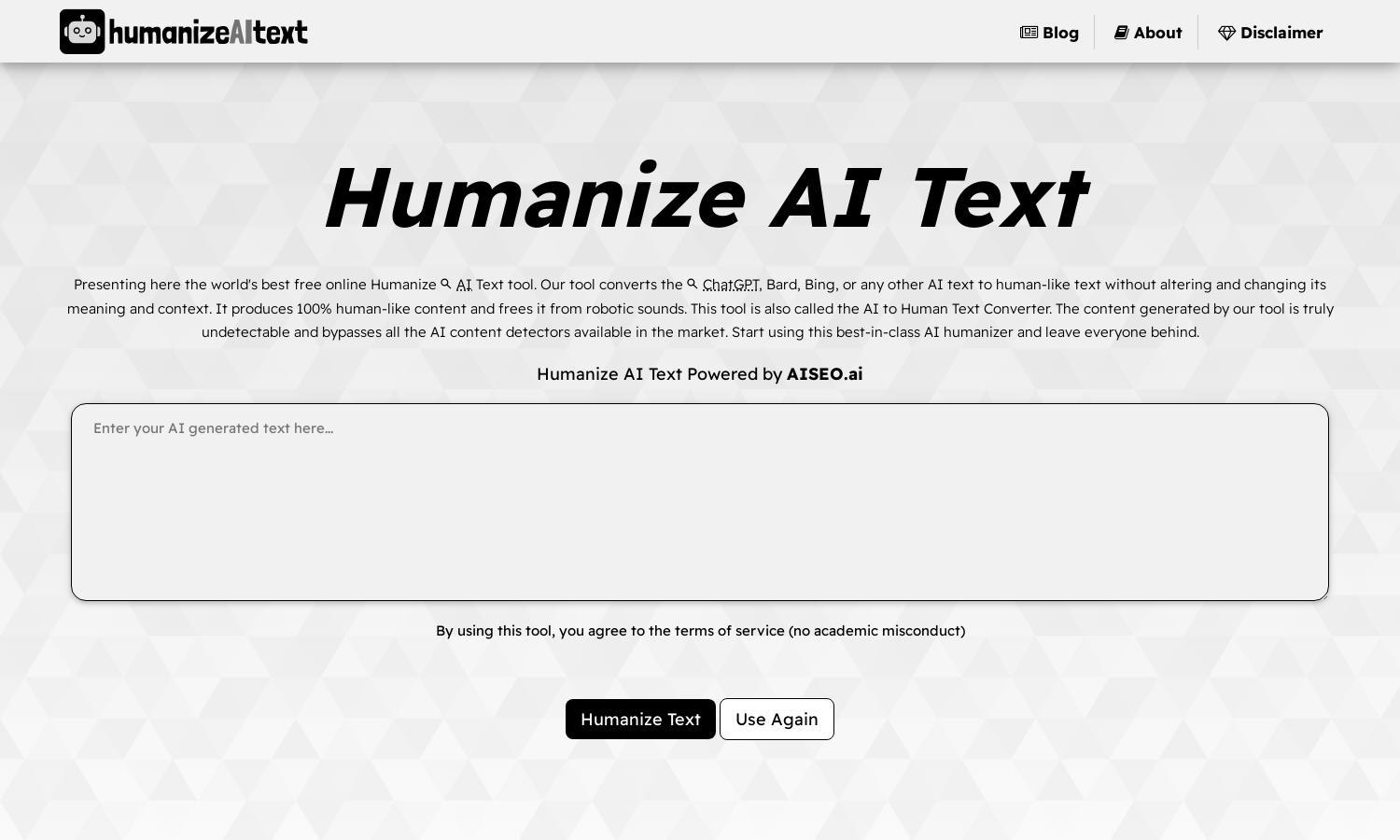 Humanize AI Text Website