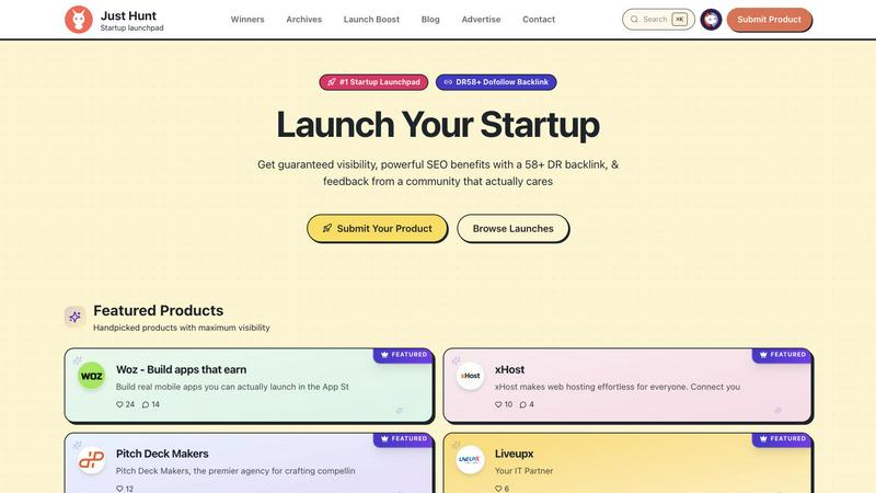 JustHunt application interface and features