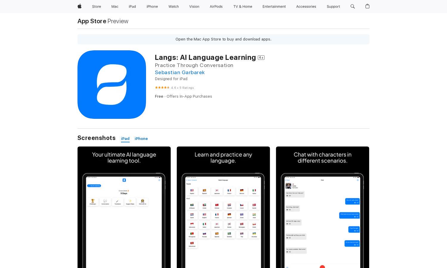 Langs: AI Language Learning Website