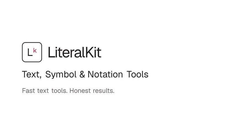 LiteralKit application interface and features