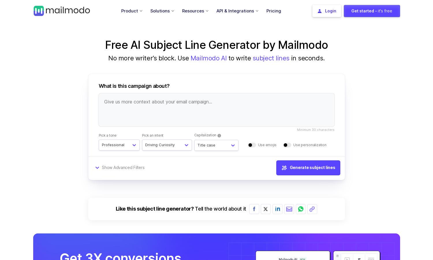 Mailmodo Website