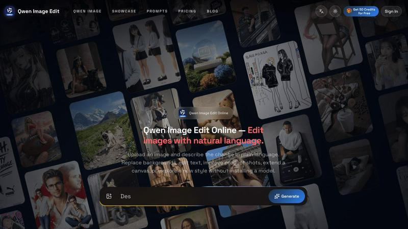 Qwen Image Edit application interface and features