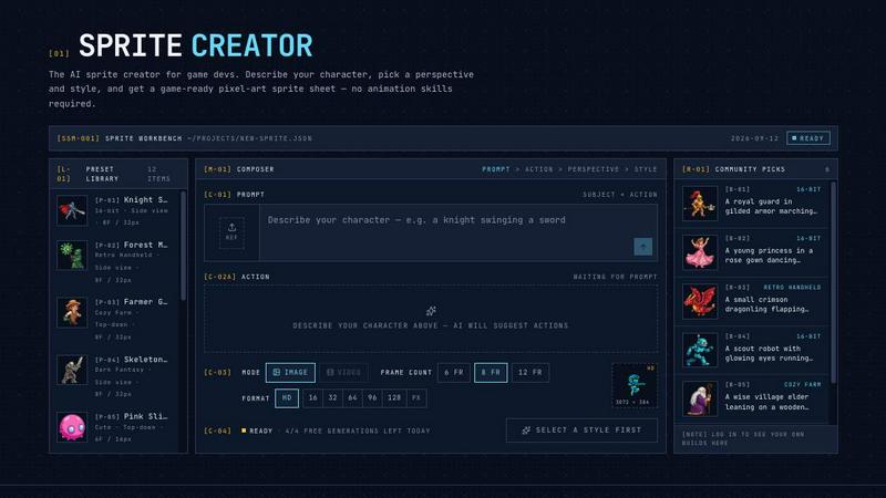 Sprite Sheet Maker application interface and features
