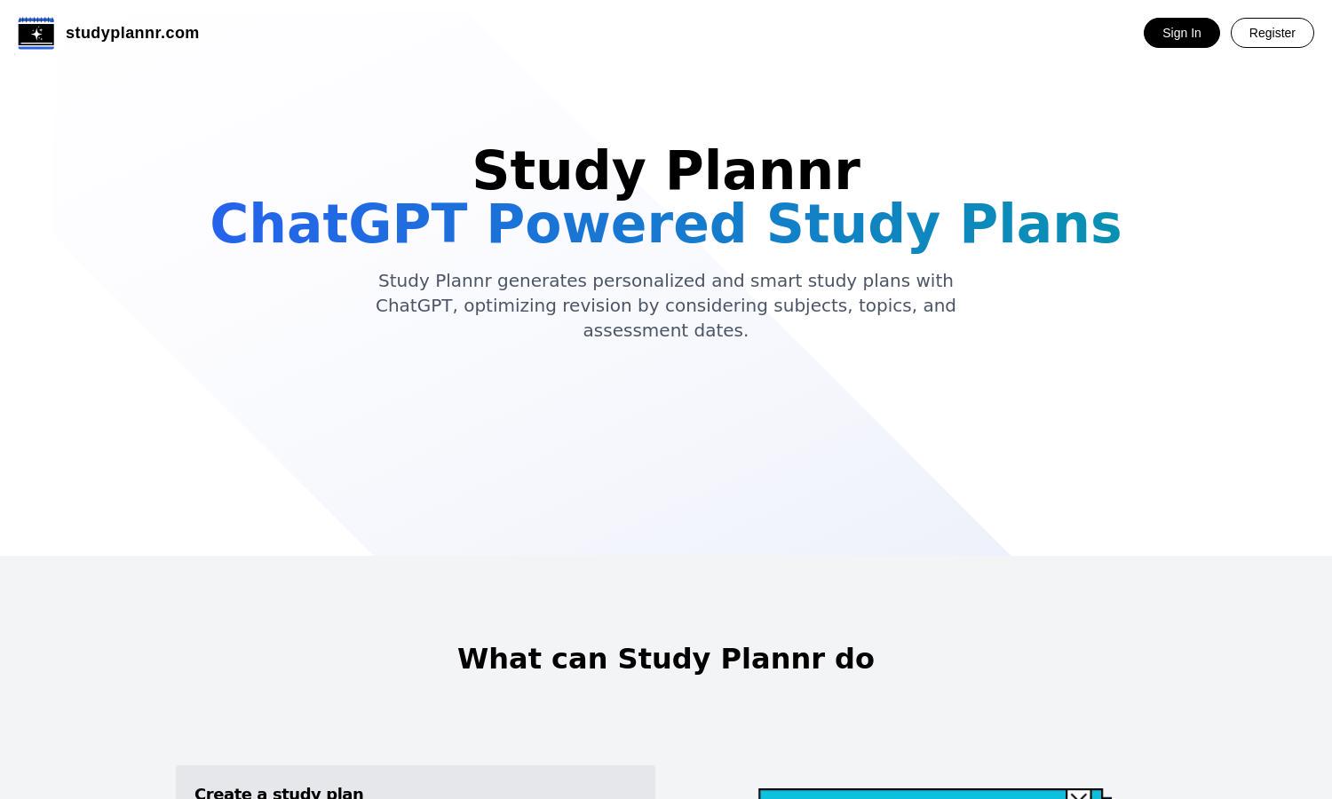 Study Plannr Website