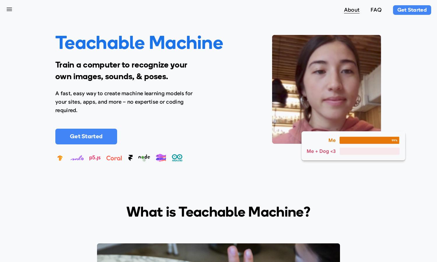 Teachable Machine Website